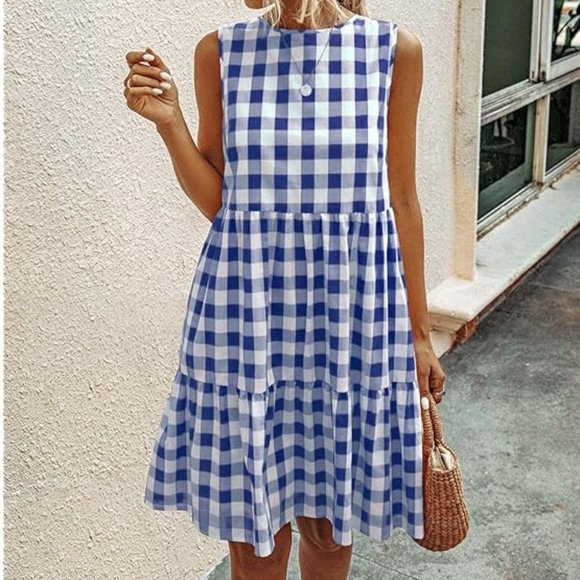 Pretty Garden Dresses & Skirts - Pretty Garden Gingham Ruffle Viscose Sundress